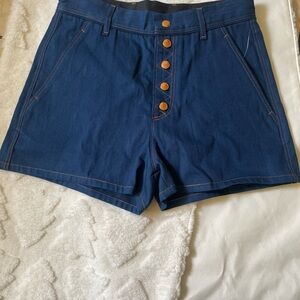 Rag & Bone Blue Jean Shorts High-Waisted Tailored